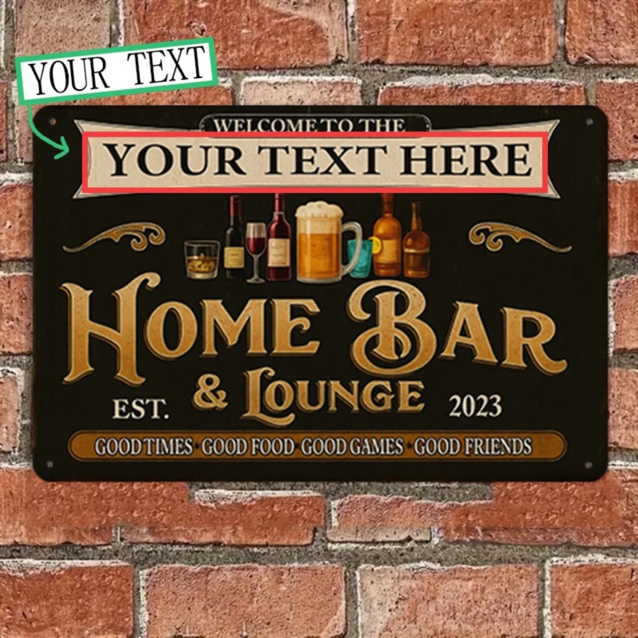 Özel Yazılı Vintage Ev Barı ve - Home Bar Lounge incelemesi ve fiyatı
